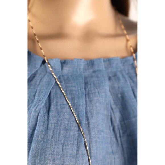 Lauren Conrad women's Blue Tie-Neck Short-Sleeve Blouse size XXL - Picture 2 of 9